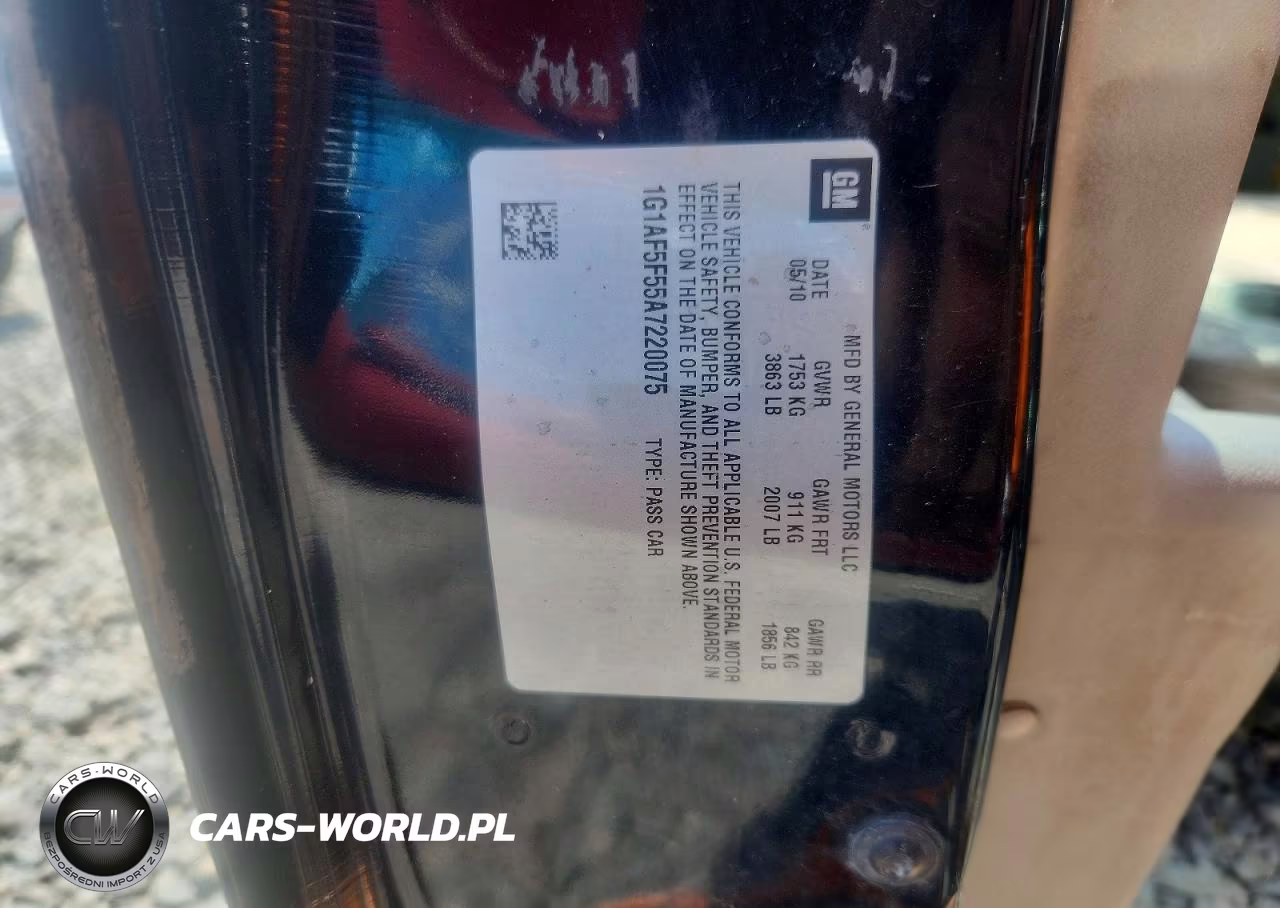 2010 Chevrolet Cobalt 2Lt VIN:1G1AF5F55A7220075 - 12