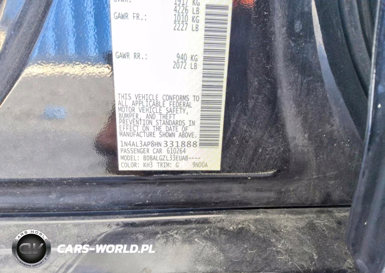 2017 Nissan Altima 2.5 S VIN:1N4AL3AP8HN331888 - 12