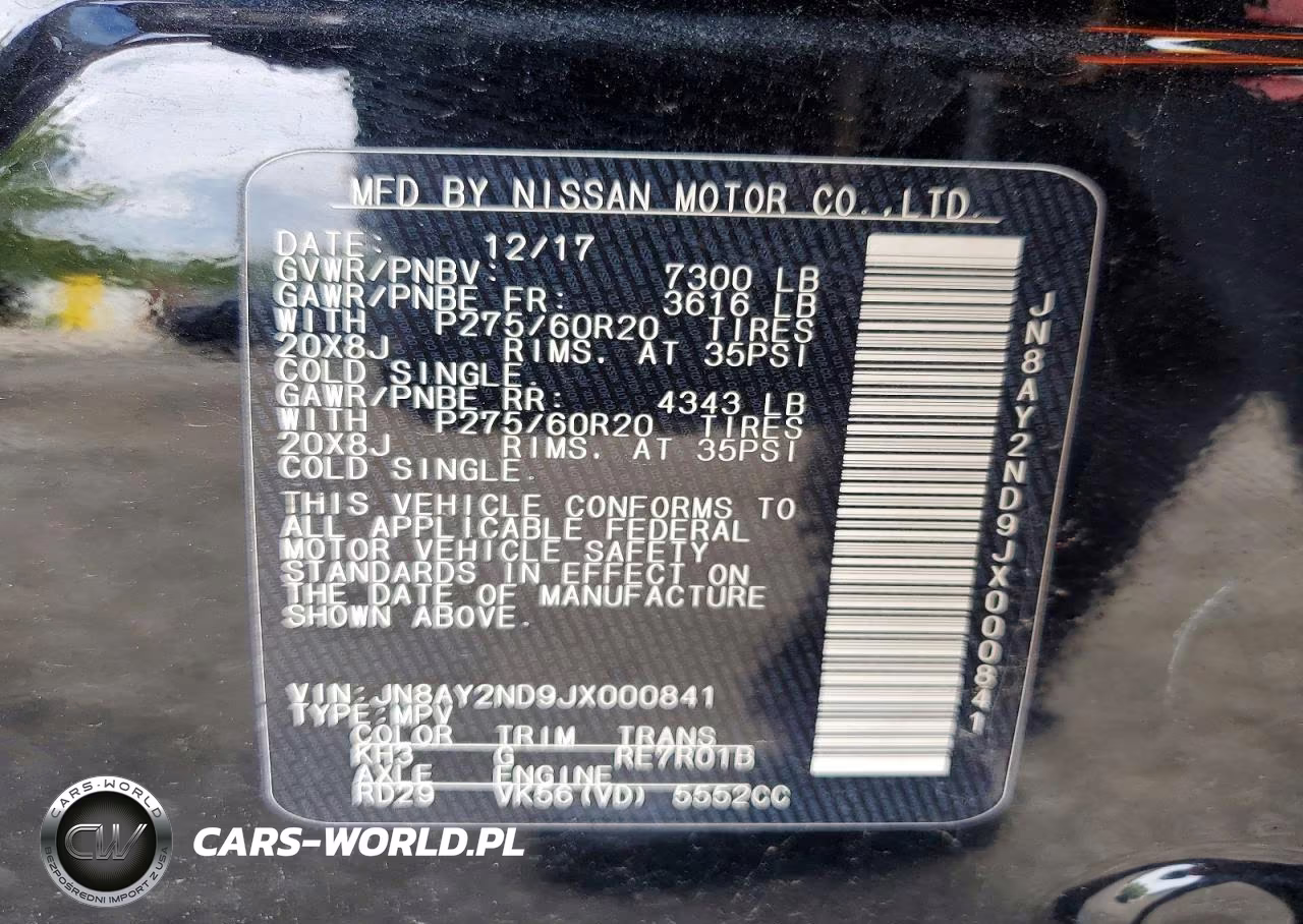 2018 Nissan Armada Sl VIN:JN8AY2ND9JX000841 - 13