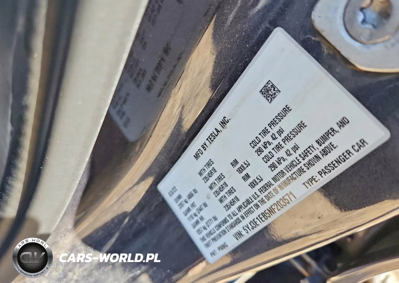 2022 Tesla Model 3 VIN:5YJ3E1EB5NF203571 - 12