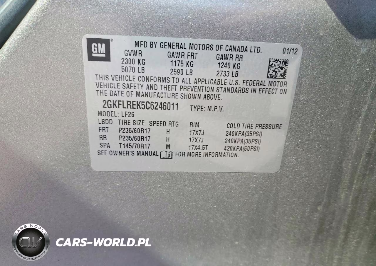 2012 GMC Terrain Sle VIN:2GKFLREK5C6246011 - 13
