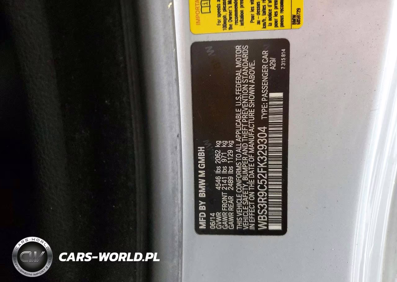 2015 BMW M4 VIN:WBS3R9C52FK329304 - 12