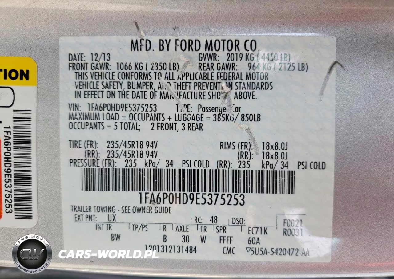 2014 Ford Fusion Se VIN:1FA6P0HD9E5375253 - 12