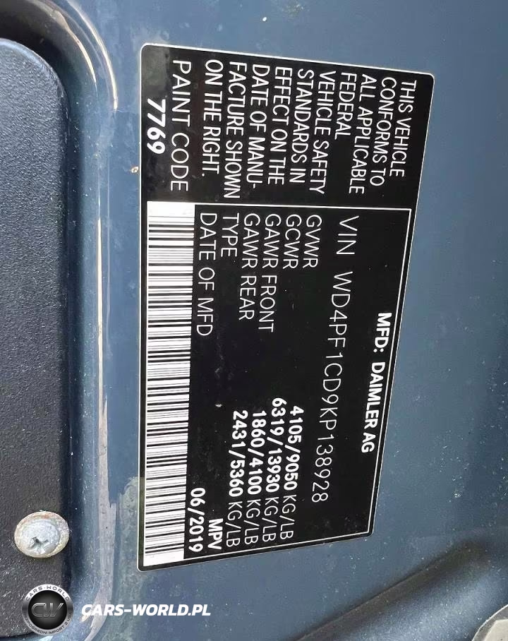 2019 Mercedes-Benz Sprinter 2500-3500 VIN:WD4PF1CD9KP138928 - 10
