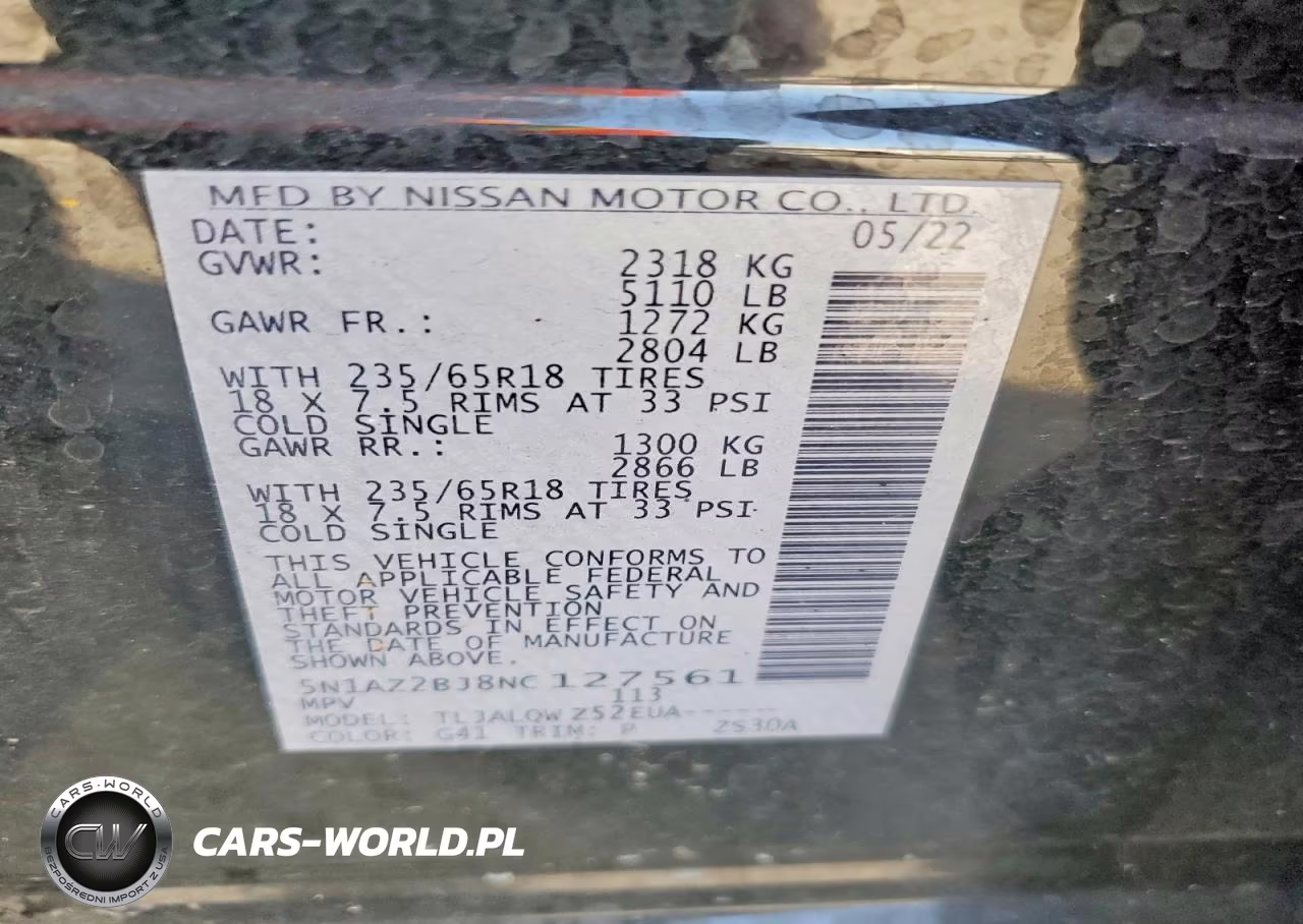 2022 Nissan Murano Sv VIN:5N1AZ2BJ8NC127561 - 12