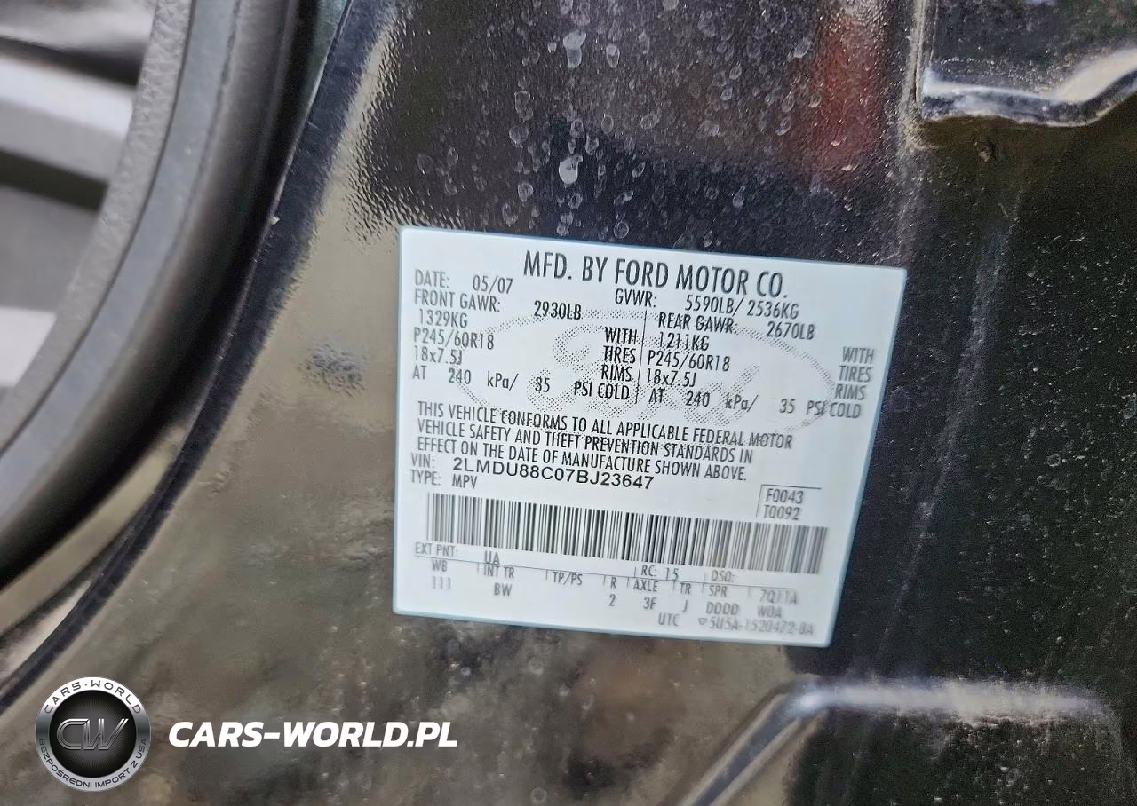 2007 Lincoln Mkx VIN:2LMDU88C07BJ23647 - 13