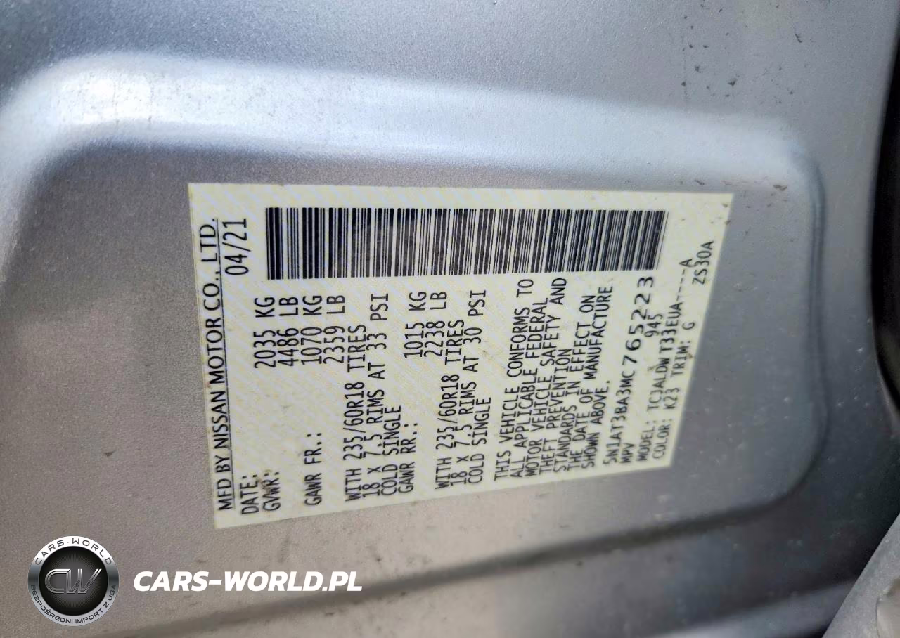 2021 Nissan Rogue Sv VIN:5N1AT3BA3MC765223 - 12