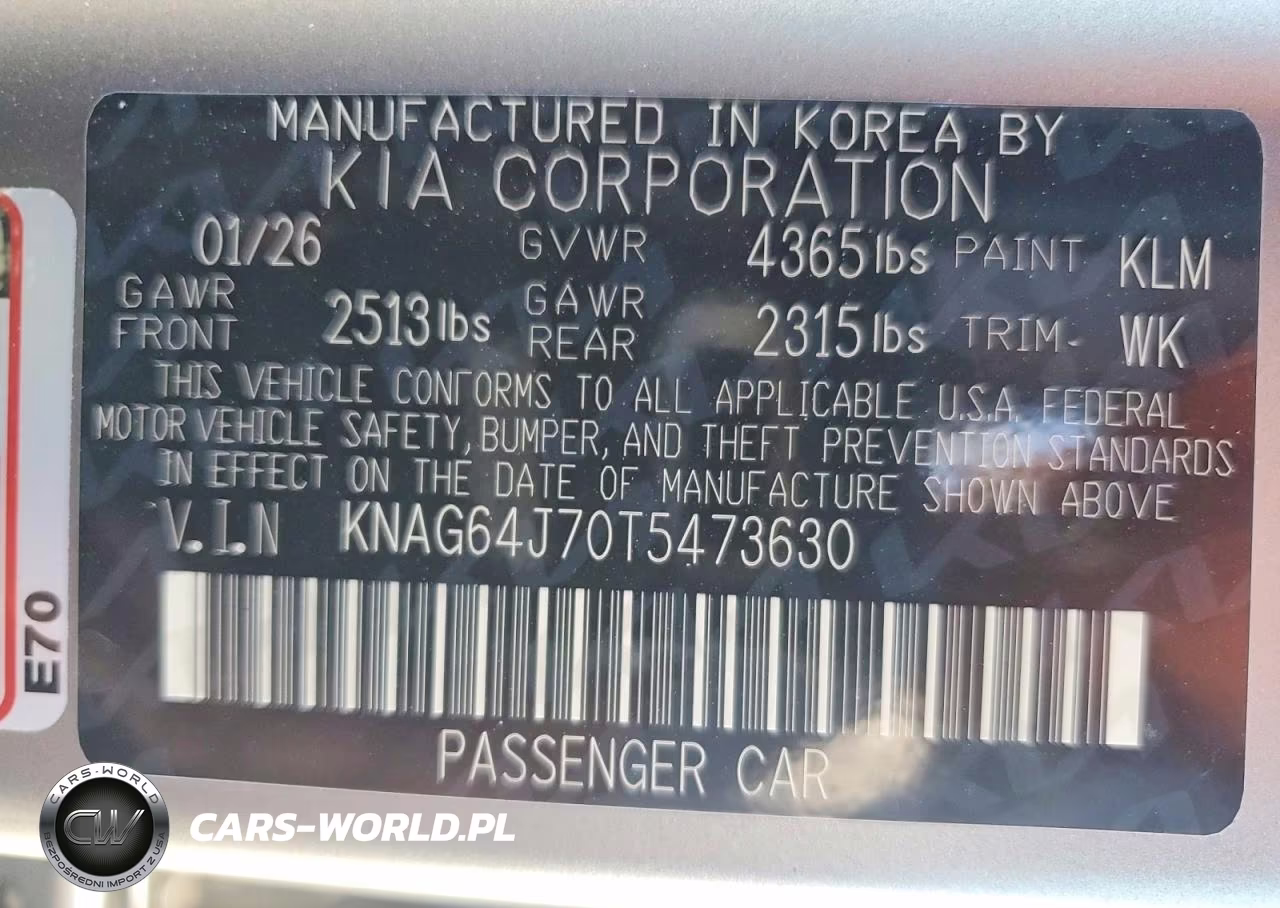 2026 Kia K5 Gt Line VIN:KNAG64J70T5473630 - 12