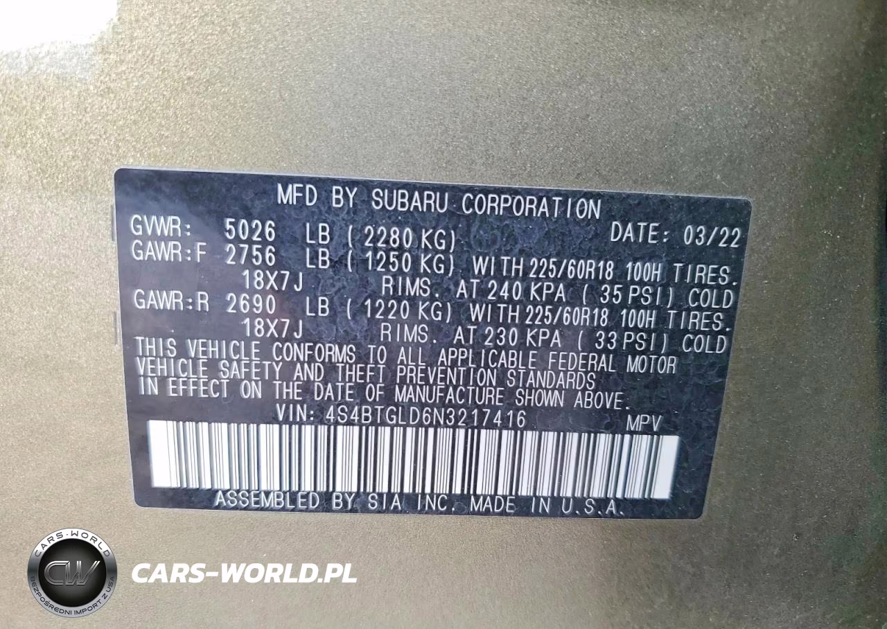 2022 Subaru Outback Onyx Edition Xt VIN:4S4BTGLD6N3217416 - 13