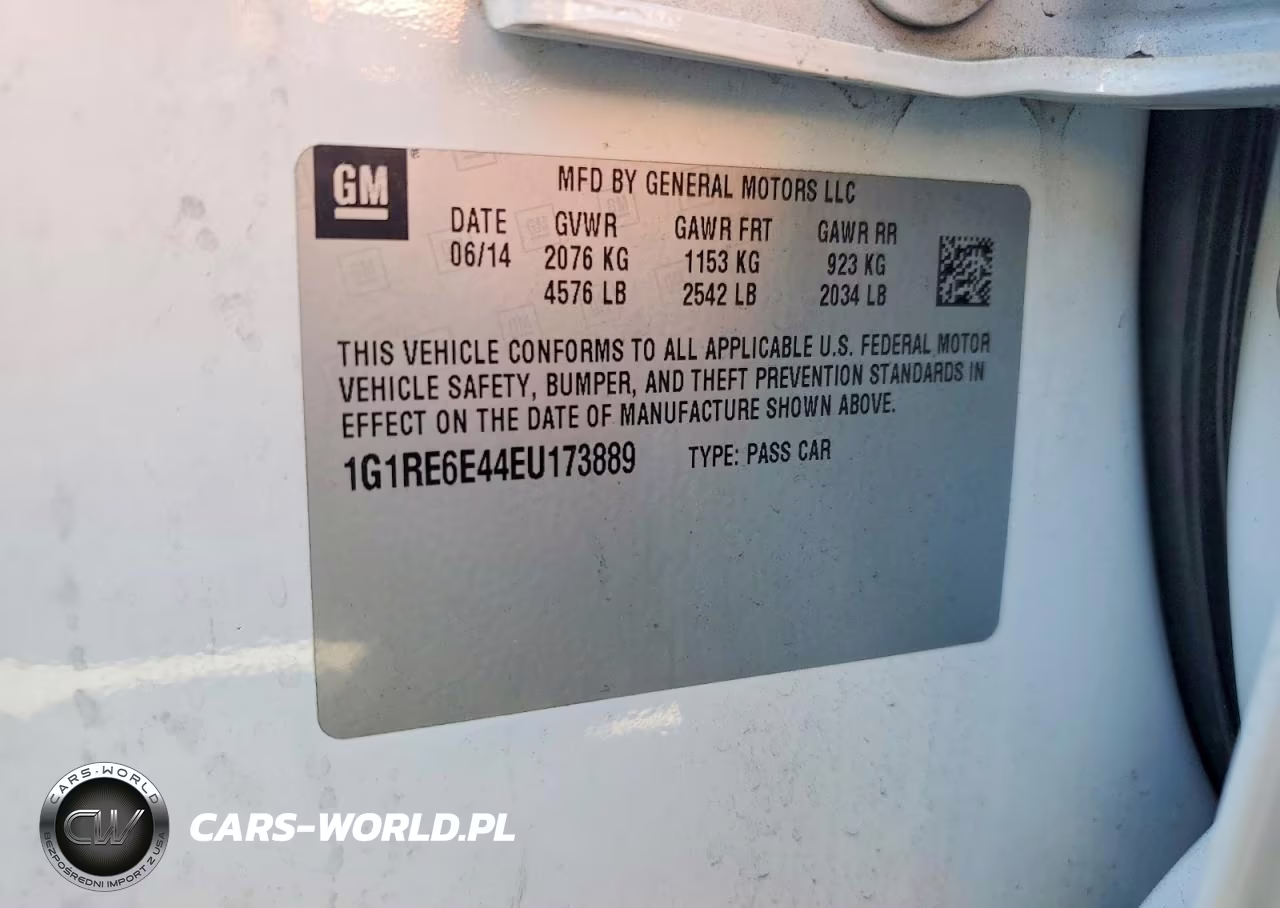 2014 Chevrolet Volt VIN:1G1RE6E44EU173889 - 12