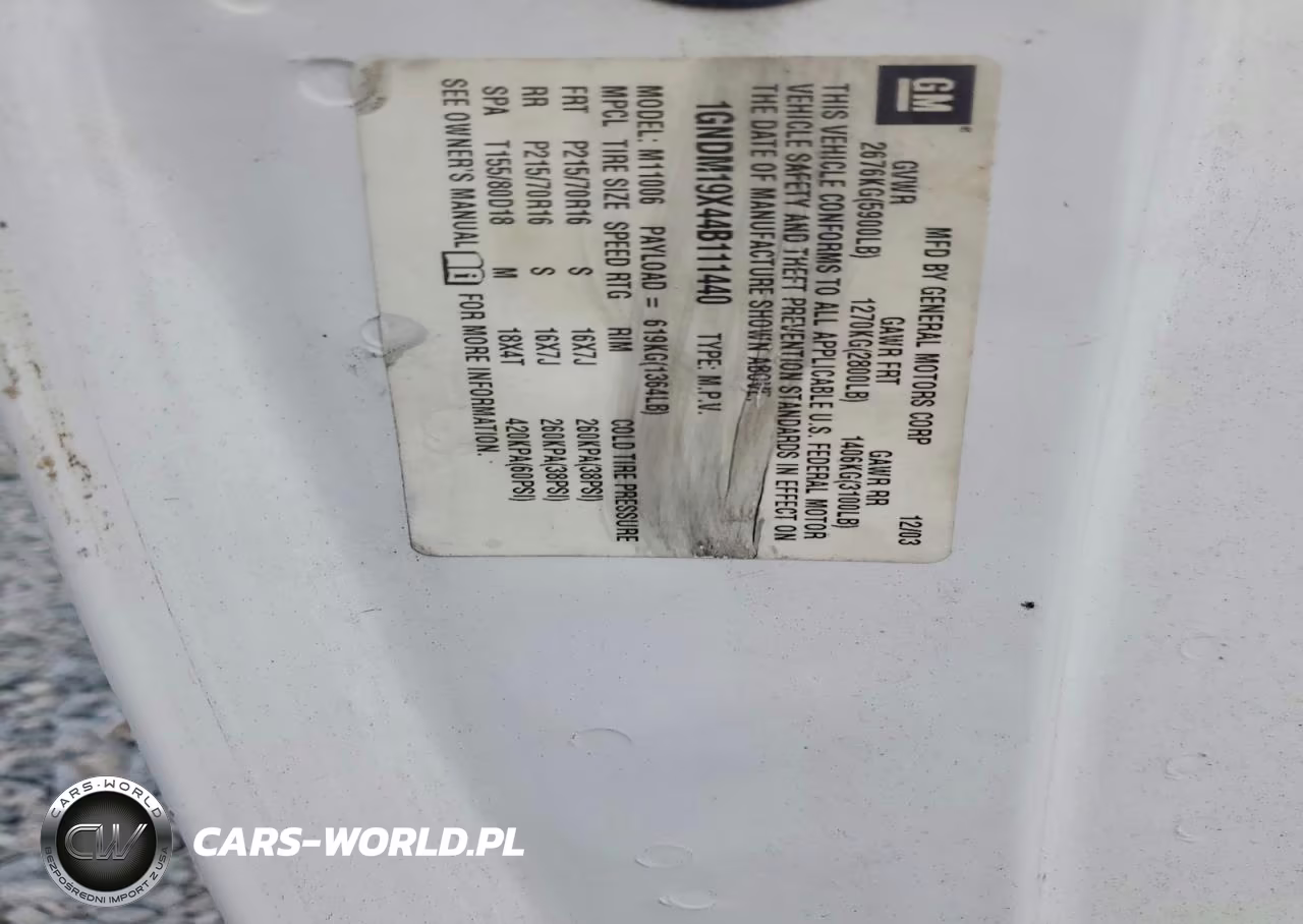2004 Chevrolet Astro VIN:1GNDM19X44B111440 - 13