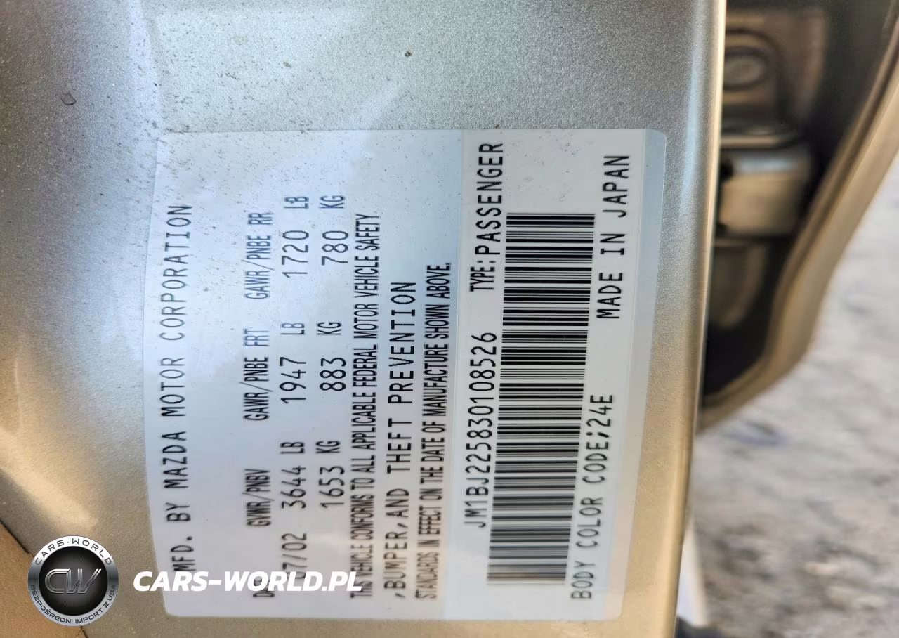 2003 Mazda Protege Dx VIN:JM1BJ225830108526 - 12