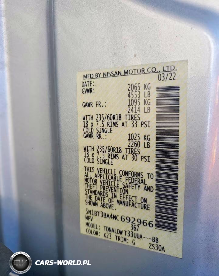 2022 Nissan Rogue Sv VIN:5N1BT3BA4NC692966 - 13