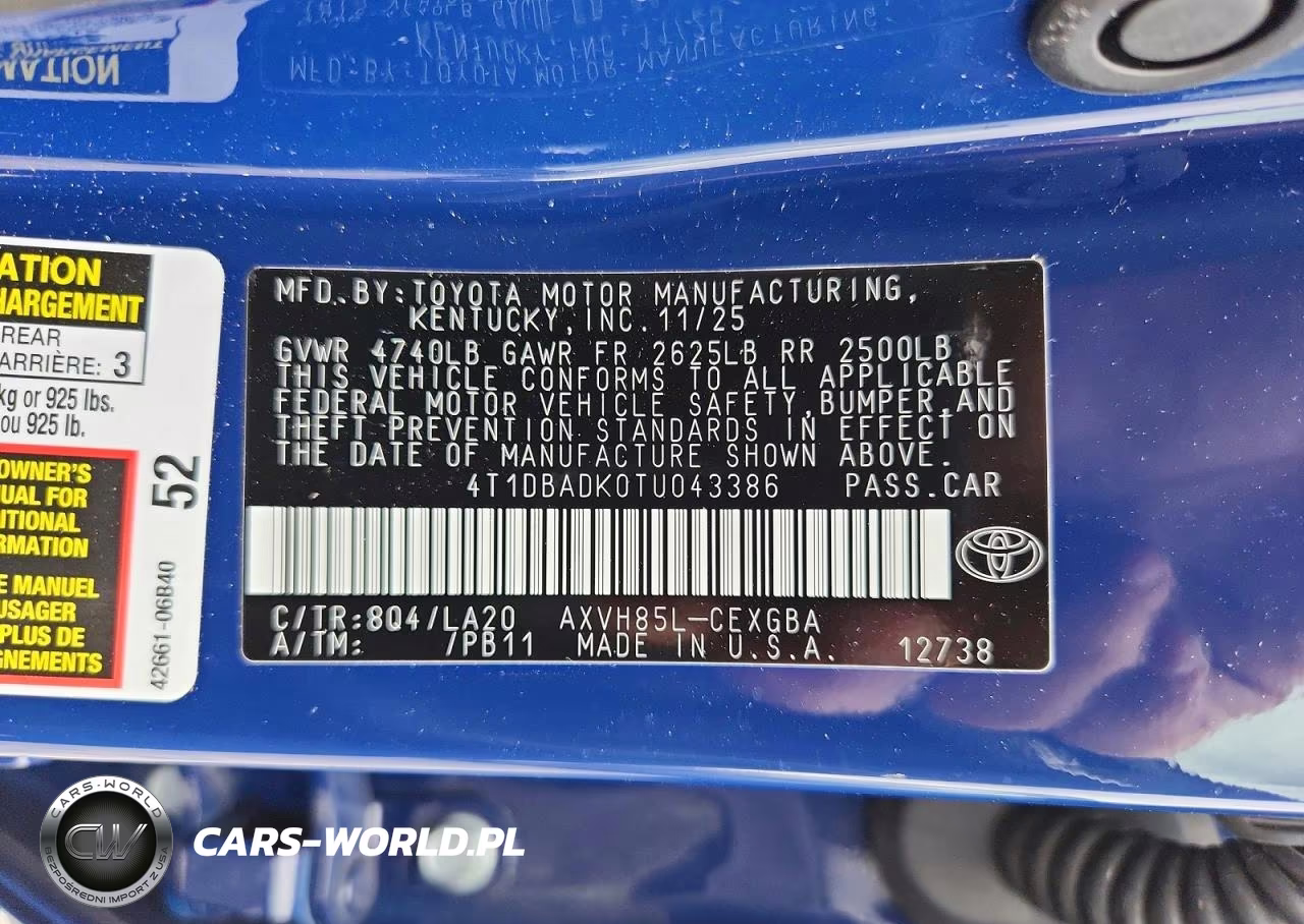 2026 Toyota Camry Xle VIN:4T1DBADK0TU043386 - 13