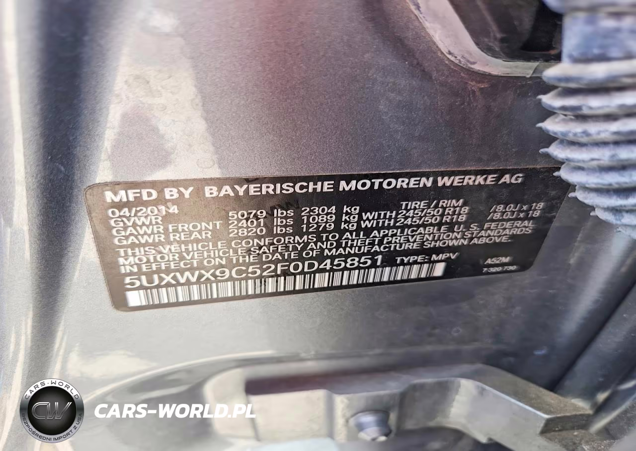 2015 BMW X3 xDrive28I VIN:5UXWX9C52F0D45851 - 14