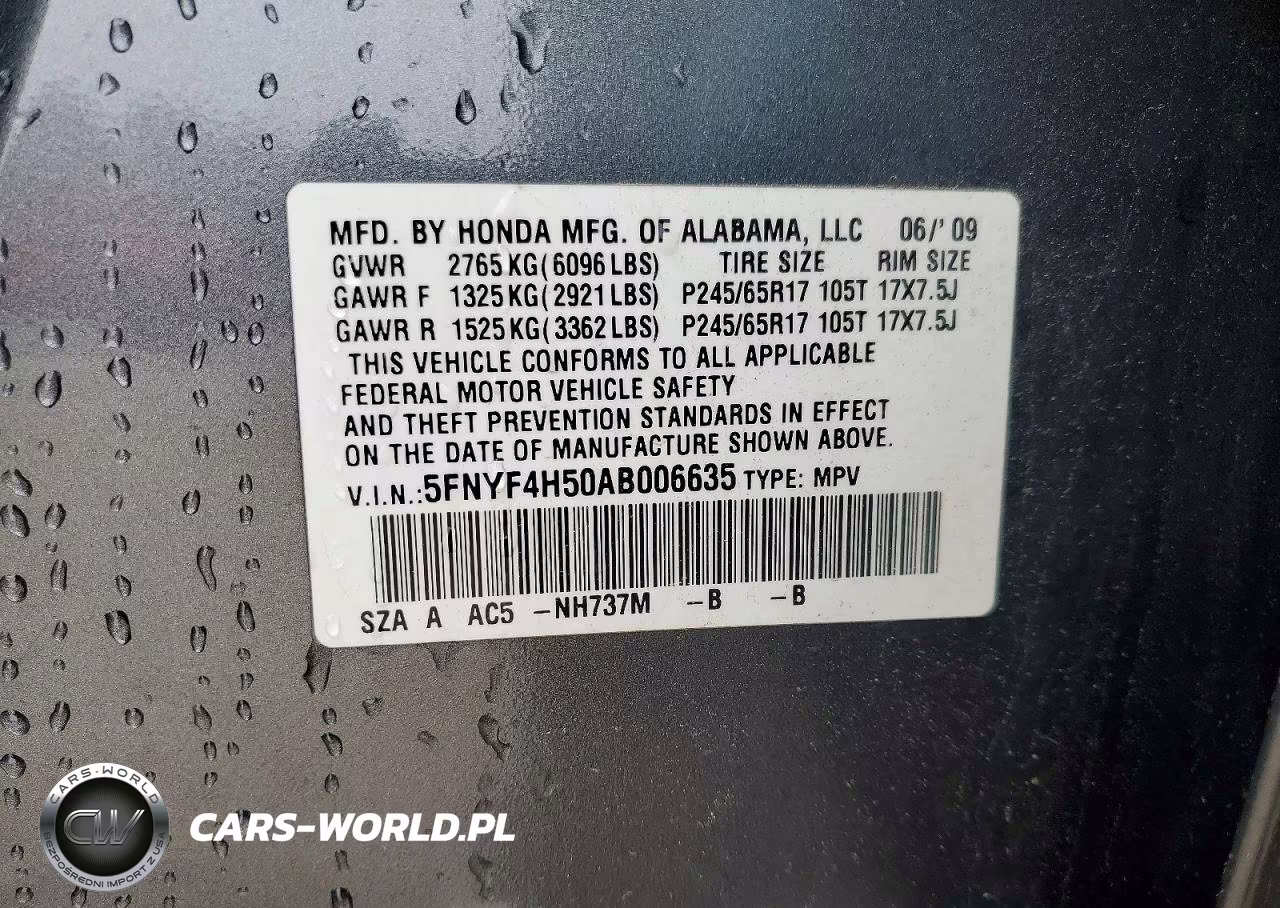 2010 Honda Pilot Exl VIN:5FNYF4H50AB006635 - 13