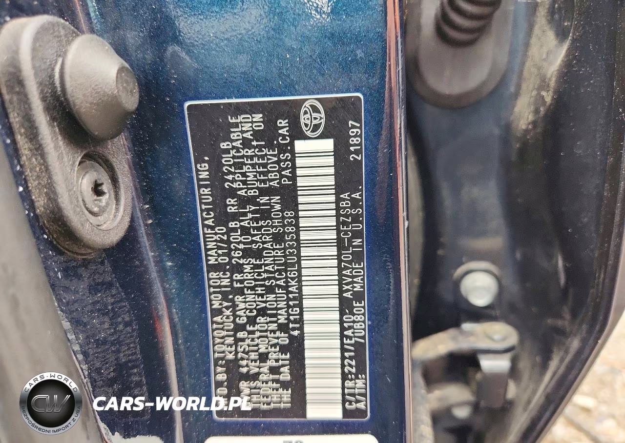 2020 Toyota Camry Se VIN:4T1G11AK6LU335838 - 12