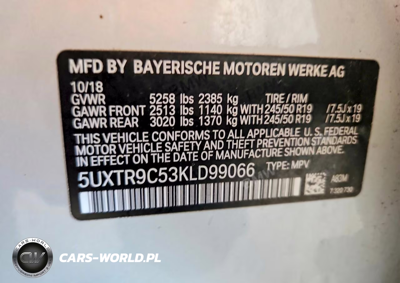 2019 BMW X3 xDrive30I VIN:5UXTR9C53KLD99066 - 13