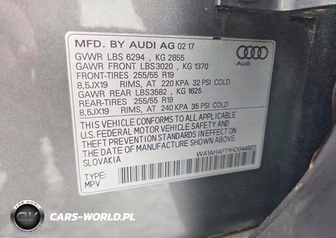 2017 Audi Q7 Premium VIN:WA1AHAF71HD044823 - 13