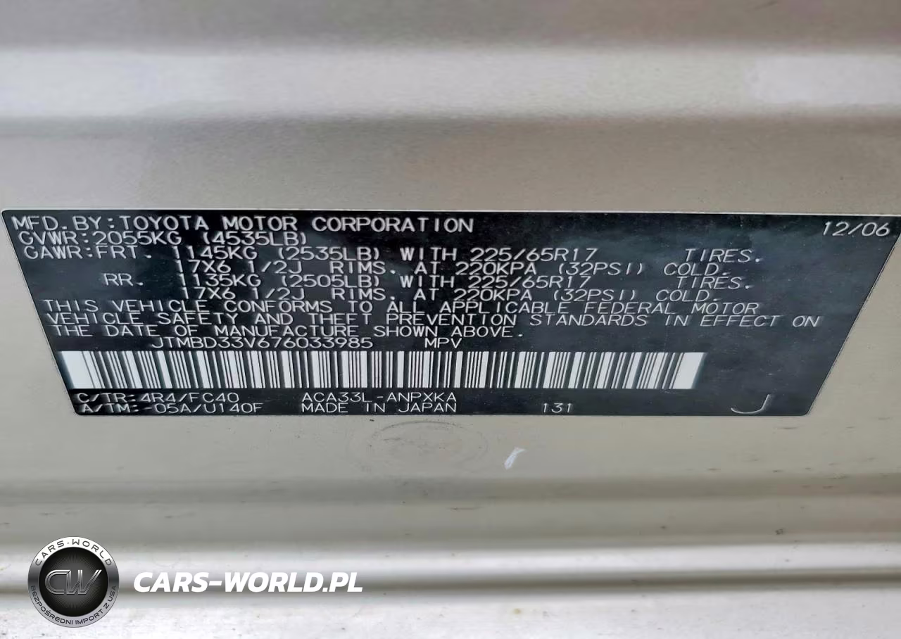 2007 Toyota Rav4 Base VIN:JTMBD33V676033985 - 14