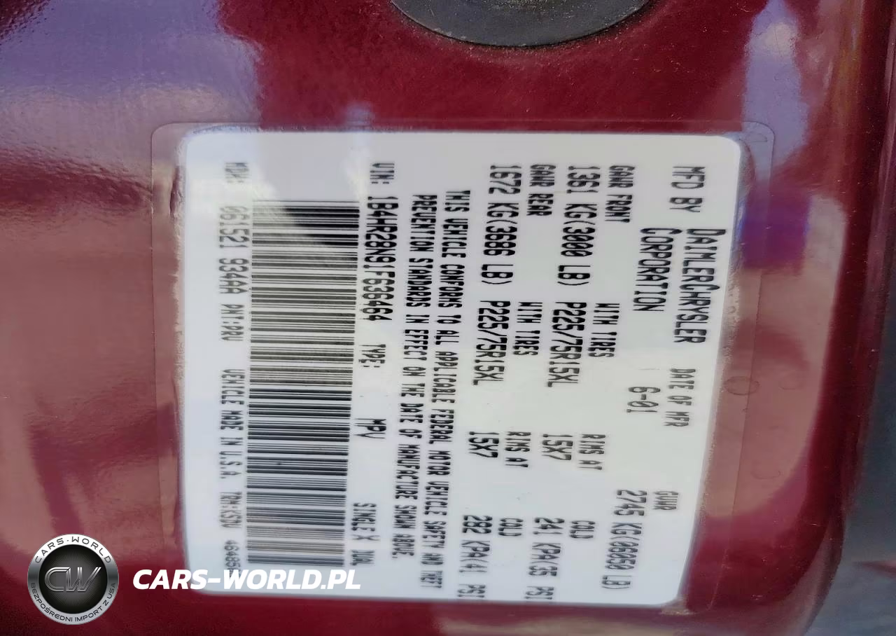 2001 Dodge Durango VIN:1B4HR28N91F636464 - 13