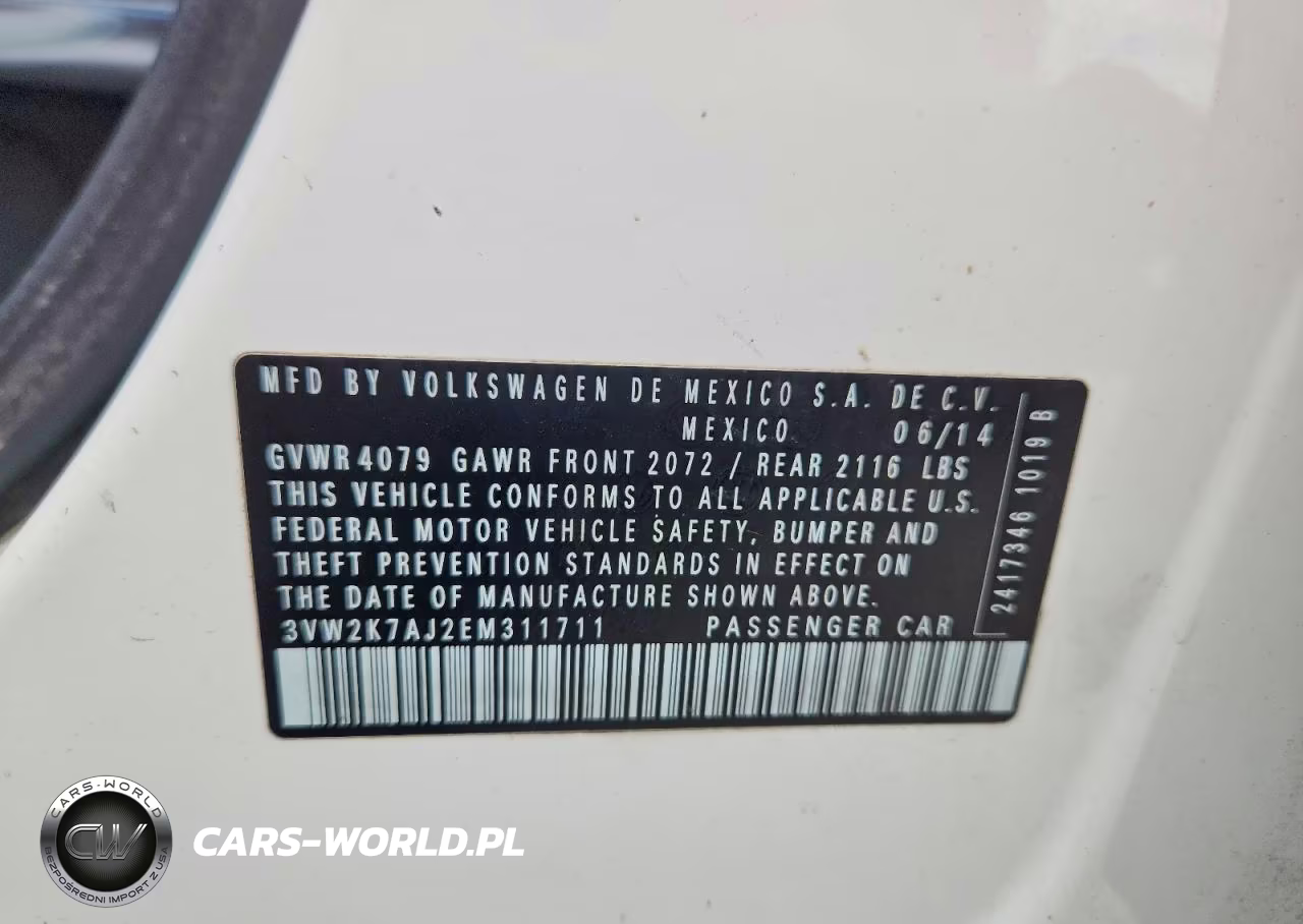 2014 Volkswagen Jetta Base VIN:3VW2K7AJ2EM311711 - 12