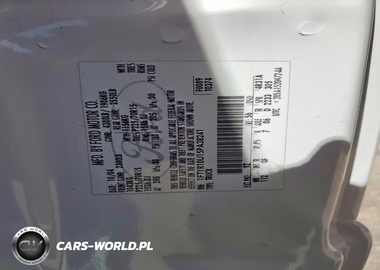 2005 Ford Ranger VIN:1FTYR10U15PA38241 - 12