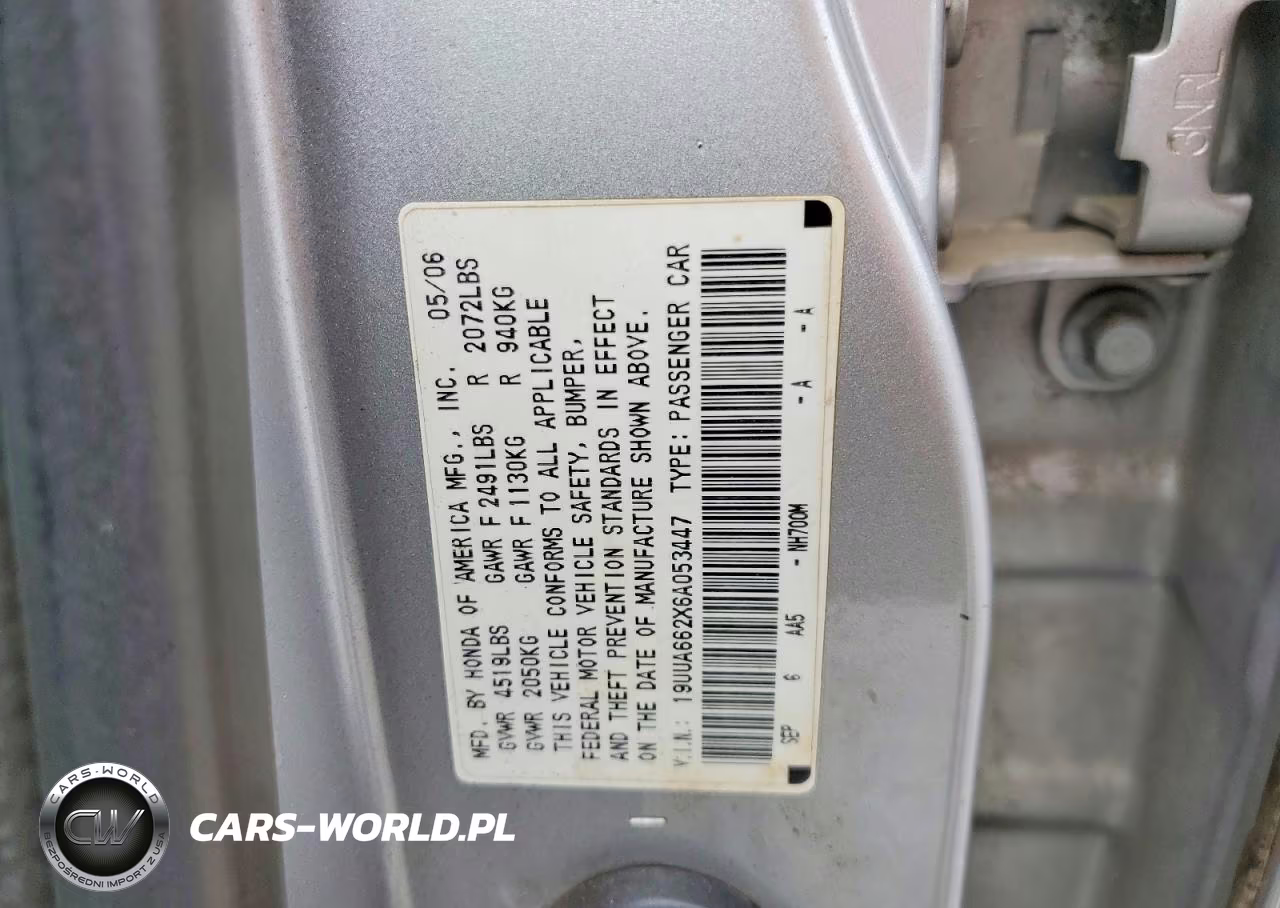 2006 Acura 3.2Tl VIN:19UUA662X6A053447 - 12