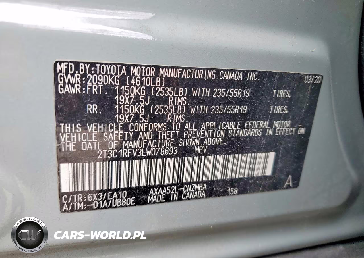 2020 Toyota Rav4 Xle Premium VIN:2T3C1RFV3LW078693 - 14