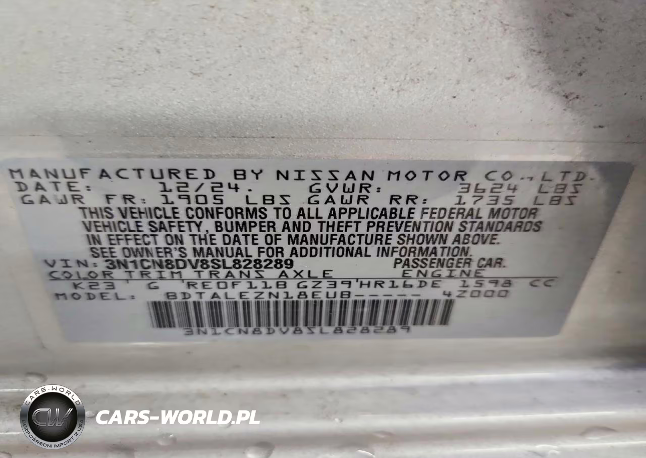 2025 Nissan Versa S VIN:3N1CN8DV8SL828289 - 12