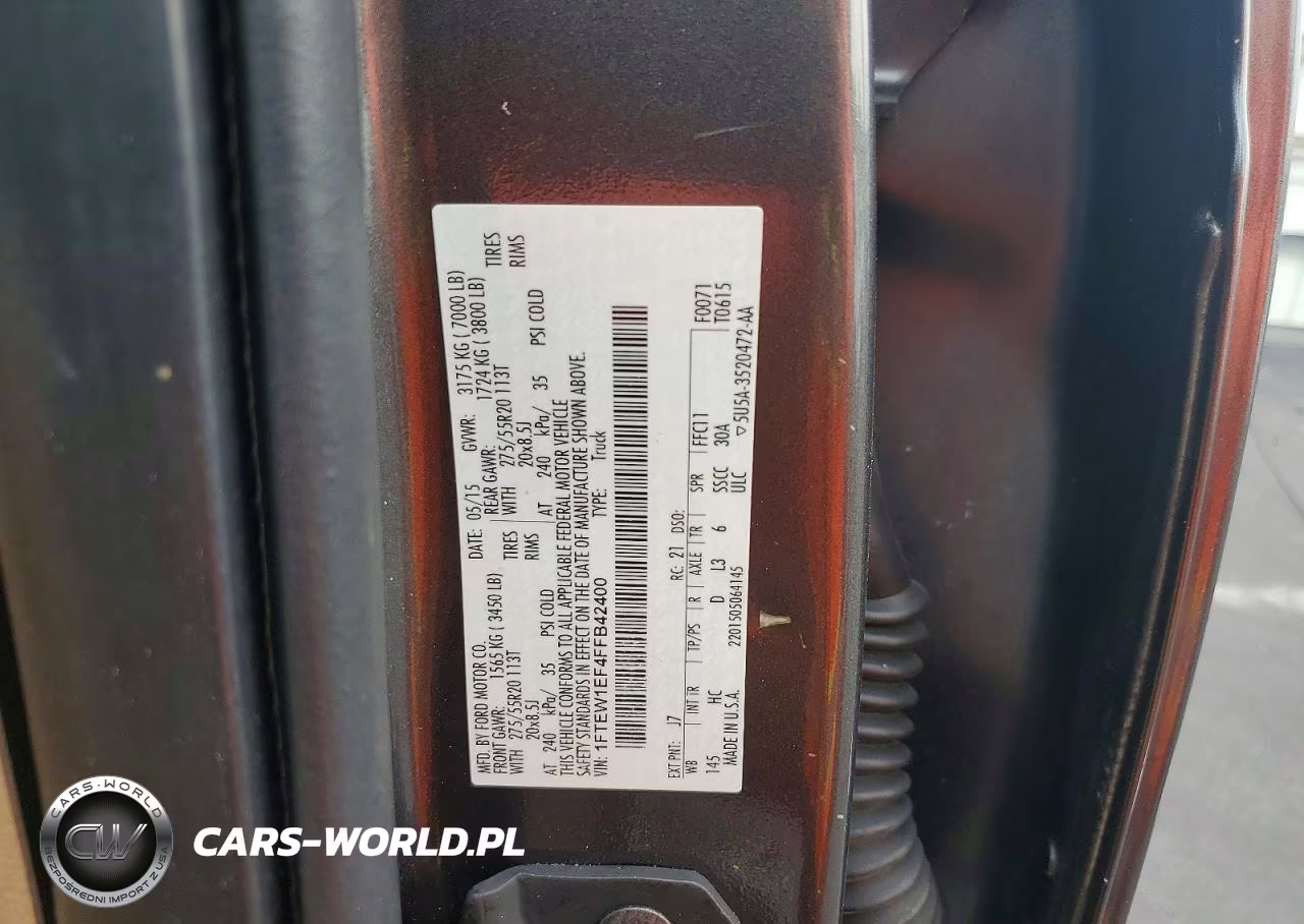 2015 FORD F150 SUPERCREW VIN:1FTEW1EF4FFB42400 - 12