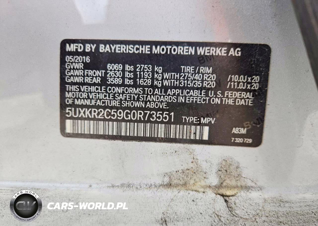 2016 BMW X5 Sdrive35I VIN:5UXKR2C59G0R73551 - 14