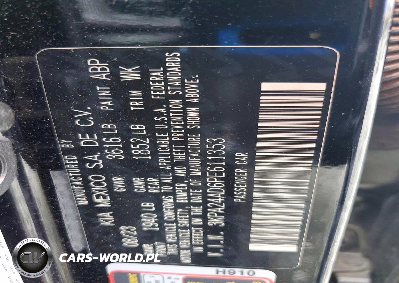 2023 Kia Rio S VIN:3KPA24AD6PE611353 - 12
