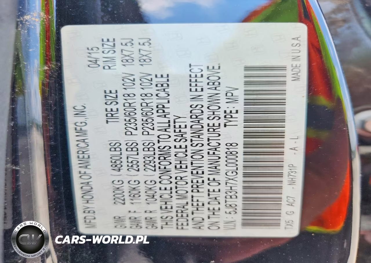2016 Acura Rdx Advance VIN:5J8TB3H7XGL000818 - 12