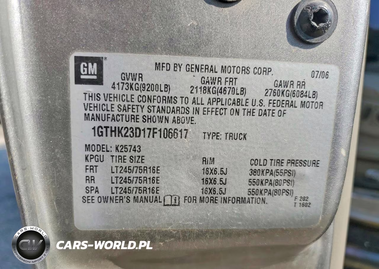 2007 GMC Sierra K2500 Heavy Duty VIN:1GTHK23D17F106617 - 13