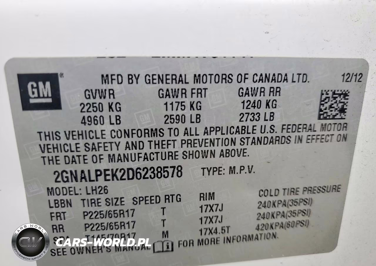 2013 Chevrolet Equinox Lt VIN:2GNALPEK2D6238578 - 12