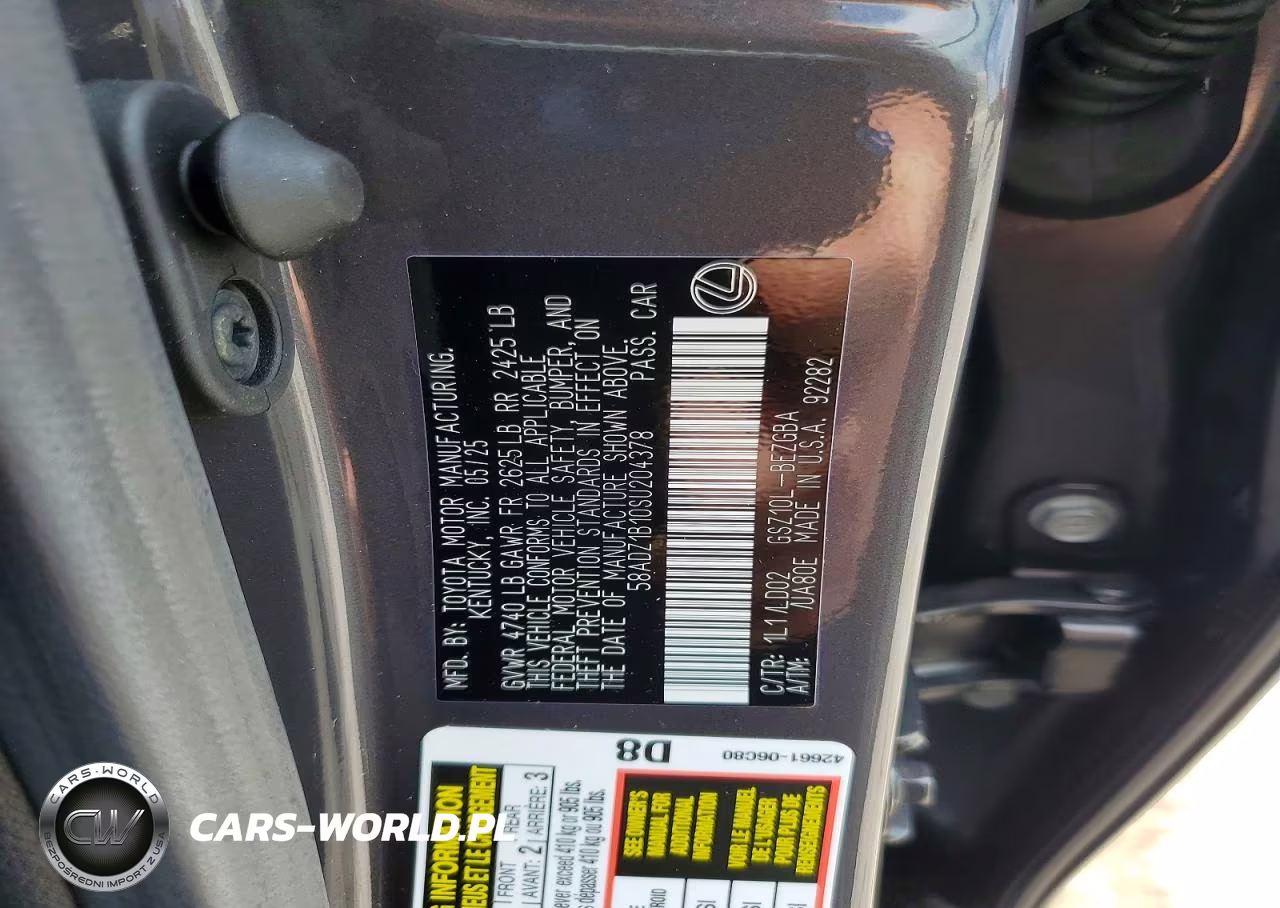 2025 Lexus Es 350 Base VIN:58ADZ1B10SU204378 - 12