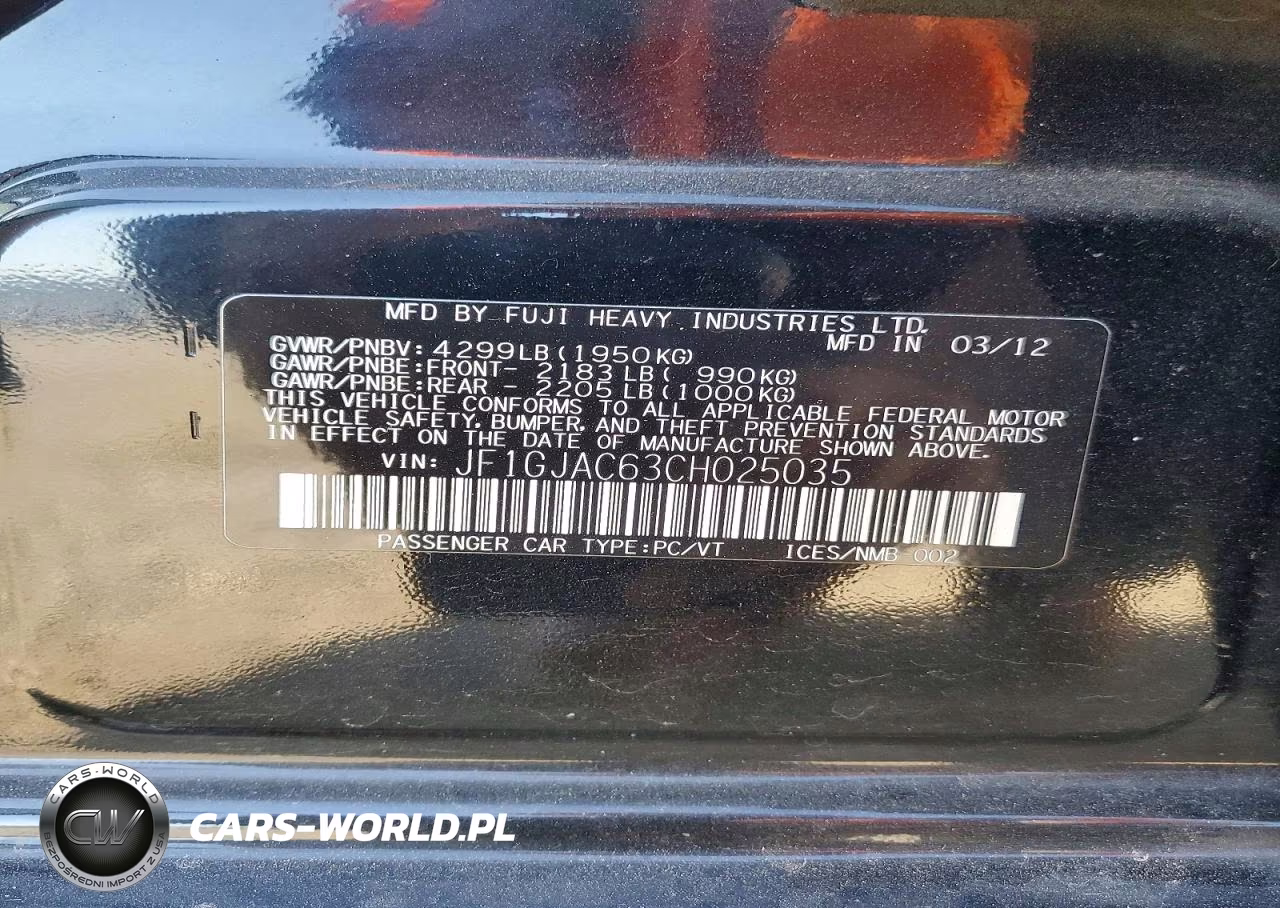 2012 Subaru Impreza Premium VIN:JF1GJAC63CH025035 - 12