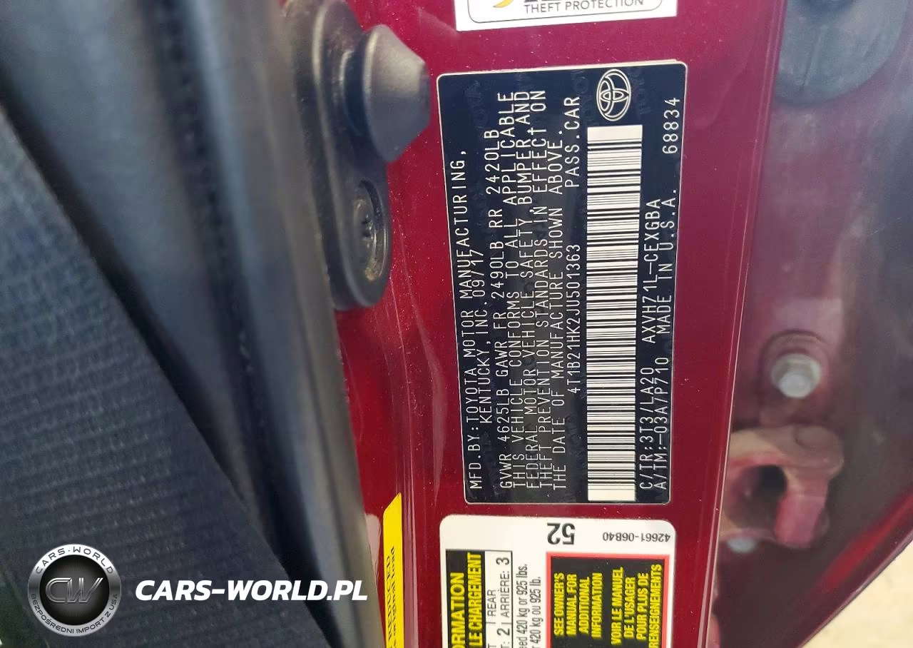 2018 Toyota Camry Hybrid Xle VIN:4T1B21HK2JU501363 - 12