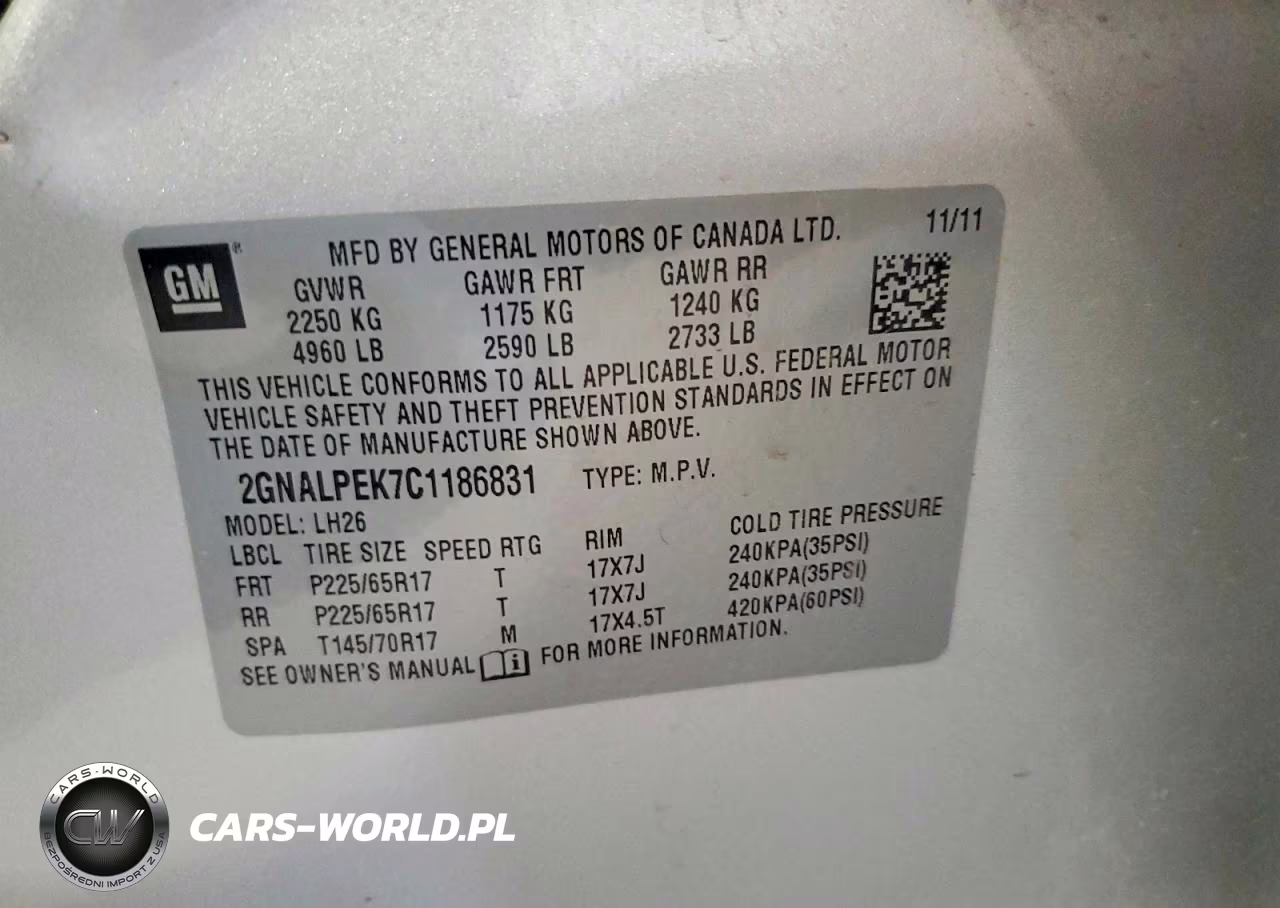 2012 Chevrolet Equinox Lt VIN:2GNALPEK7C1186831 - 13