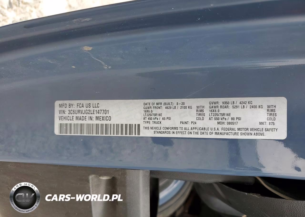 2020 Ram Promaster 3500 Delivery Van VIN:3C6URVJG2LE147701 - 12