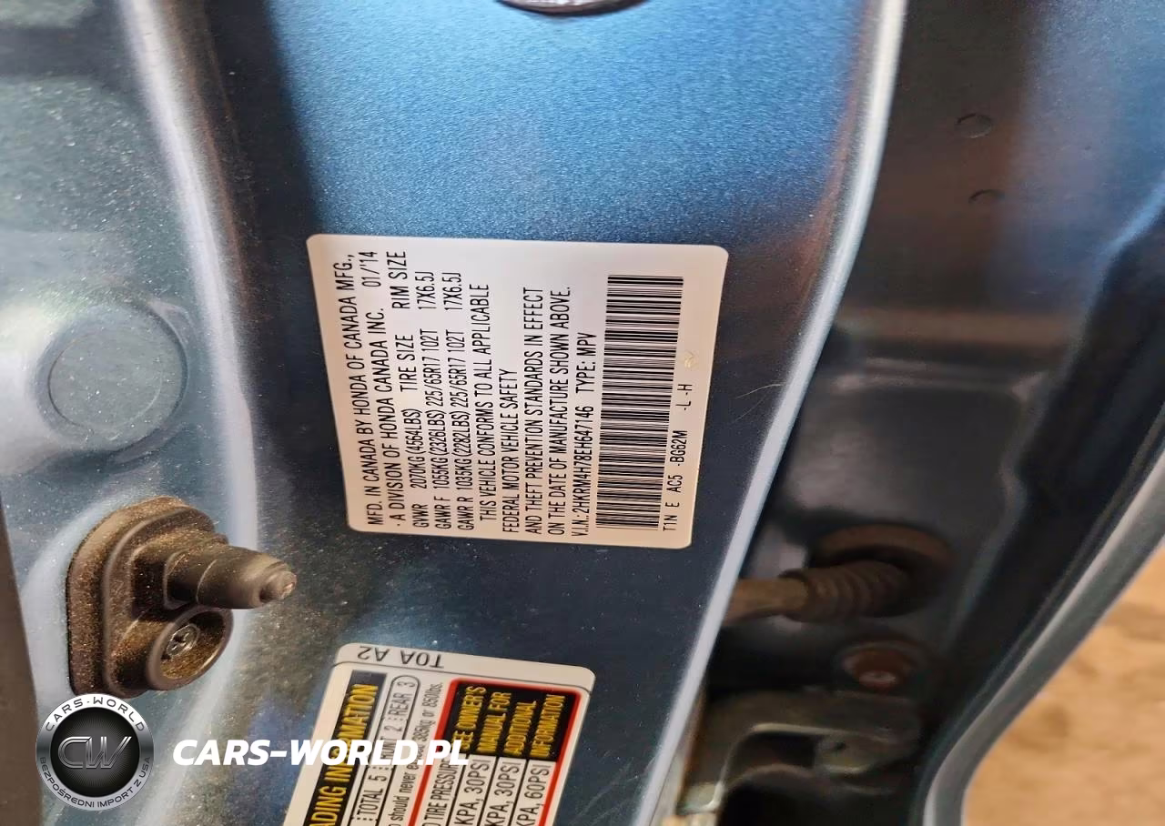 2014 Honda Cr-V Exl VIN:2HKRM4H78EH647146 - 13