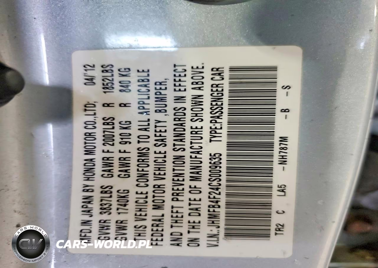 2012 Honda Civic Hybrid VIN:JHMFB4F24CS009635 - 12