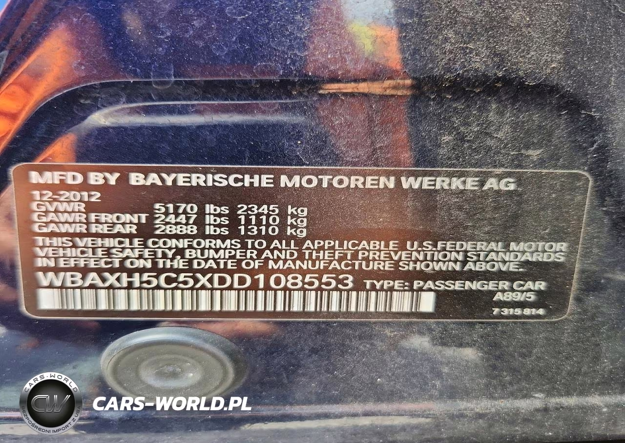 2013 BMW 528 Xi VIN:WBAXH5C5XDD108553 - 12