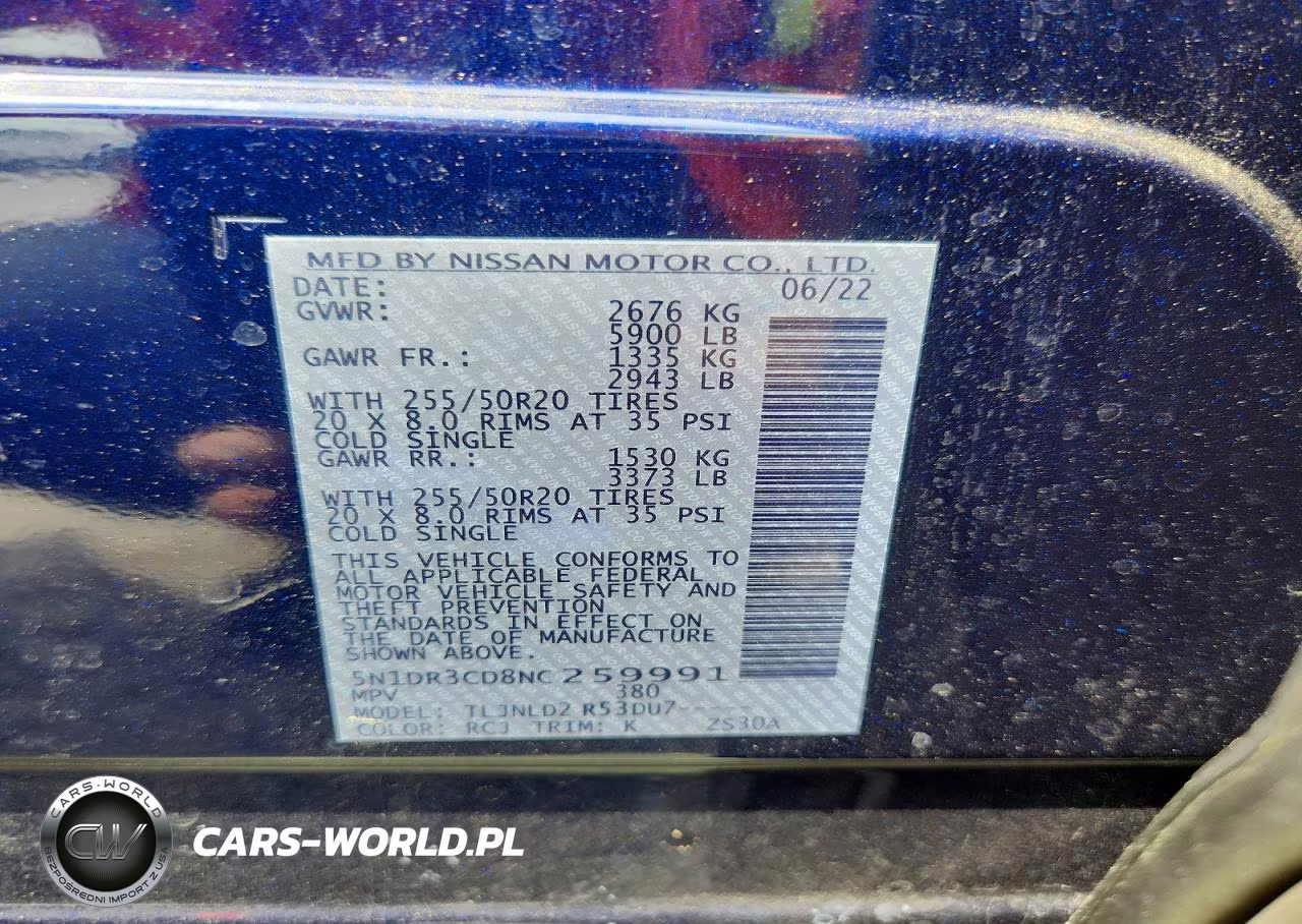 2022 Nissan Pathfinder Sl VIN:5N1DR3CD8NC259991 - 14
