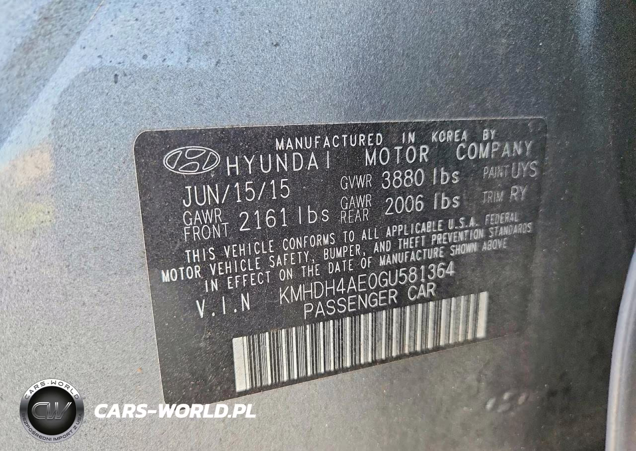 2016 Hyundai Elantra Value Edition VIN:KMHDH4AE0GU581364 - 12