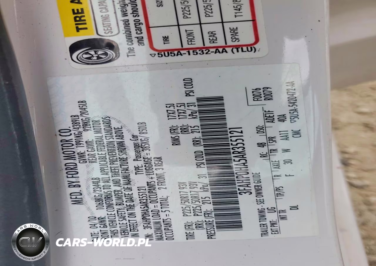 2010 Ford Fusion Se VIN:3FAHP0HA5AR355121 - 12