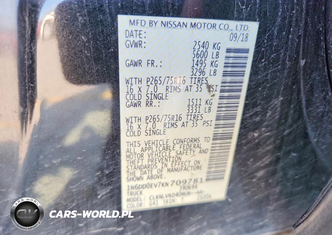2019 Nissan Frontier Sv-Sl-Pro-4X VIN:1N6DD0EV7KN709781 - 12