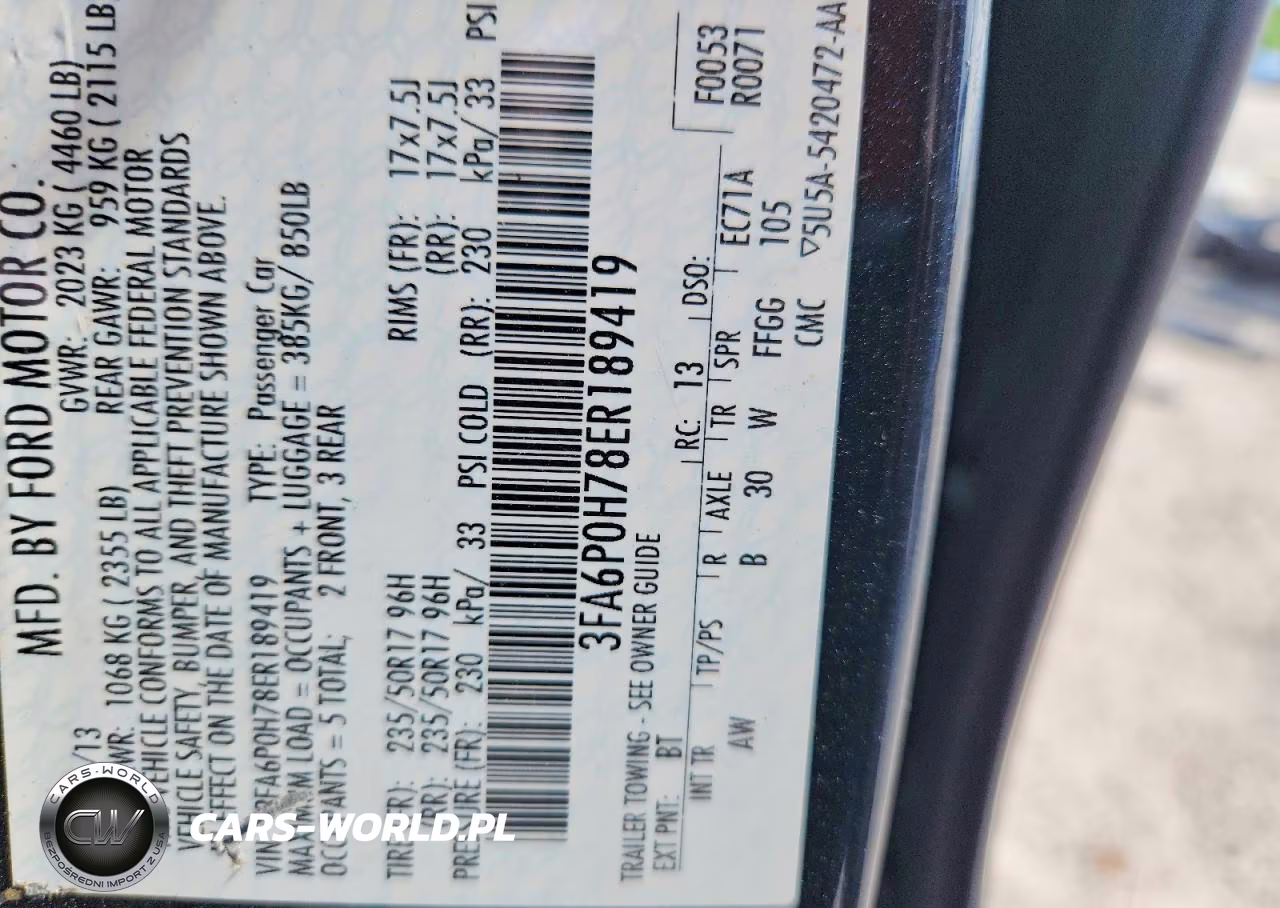 2014 Ford Fusion Se VIN:3FA6P0H78ER189419 - 13