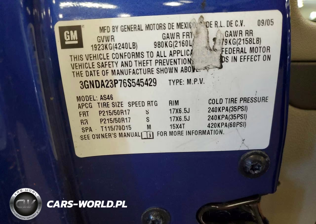 2006 Chevrolet Hhr Lt VIN:3GNDA23P76S545429 - 12
